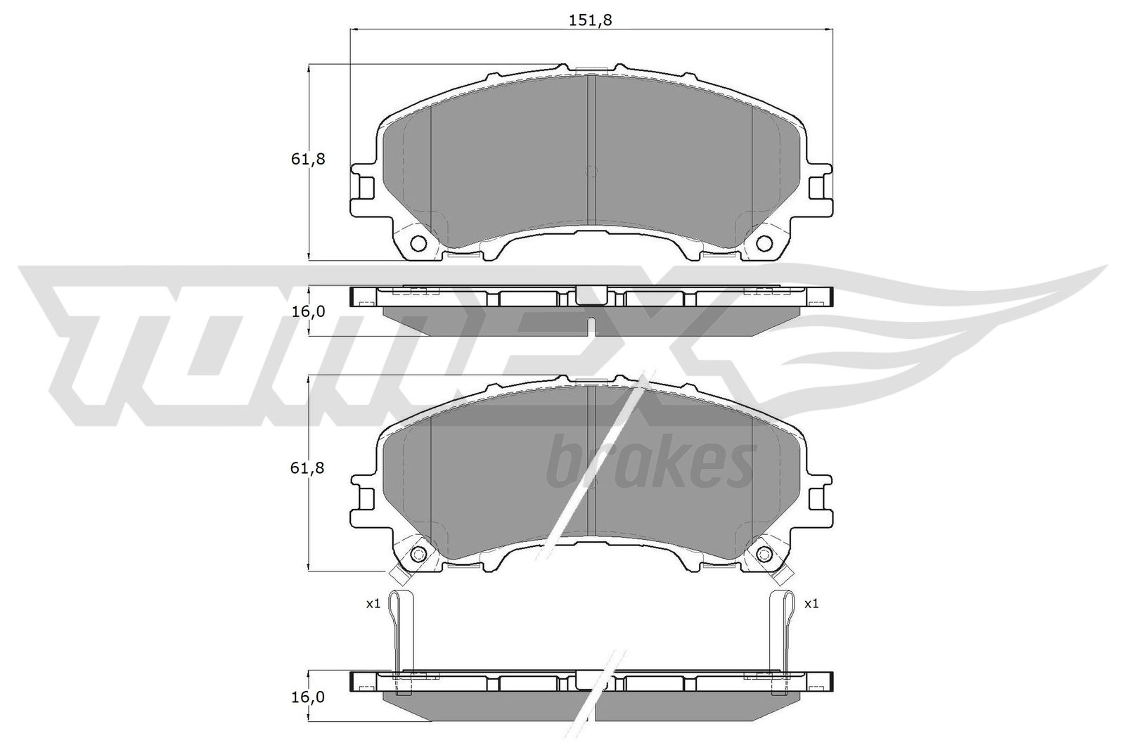 Sada brzdových platničiek kotúčovej brzdy TOMEX Brakes